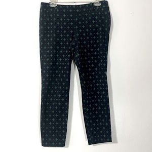 J.Crew Stretch City Fit Winnie Ankle Pants Navy Blue and Green Women’s Sz 4